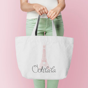 Bolsa Tote Grande Oh la la! Torre Eiffel