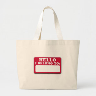 Bolsa Tote Grande Olá!, eu pertenço a…