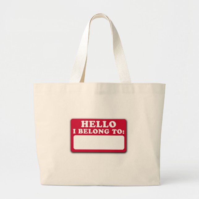 Bolsa Tote Grande Olá!, eu pertenço a… (Frente)