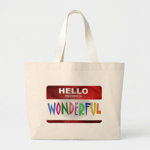 Bolsa Tote Grande Olá, meu nome é maravilhoso