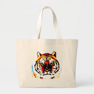 Bolsa Tote Grande Olhos de Tigre Selvagem