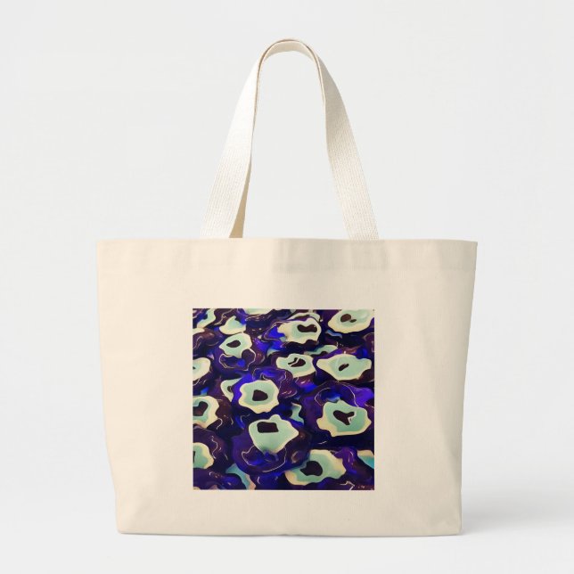 Bolsa Tote Grande Olhos Turcos Boncuk Formaram Arte Bizarra Amuleta (Frente)