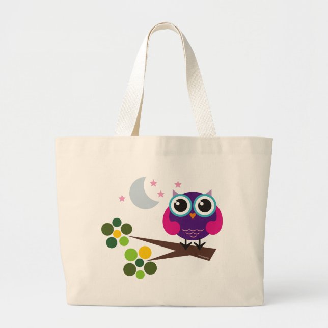 Bolsa Tote Grande Oliver, a coruja (Frente)