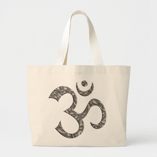 BOLSA TOTE GRANDE OM / AUM - PRATA (Frente)