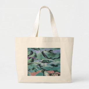 Bolsa Tote Grande Ondas Em Harmonia Acrílica Abstrato