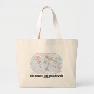 Bolsa Tote Grande Onde Os Tornados Atacam O Mundo (Mapa)