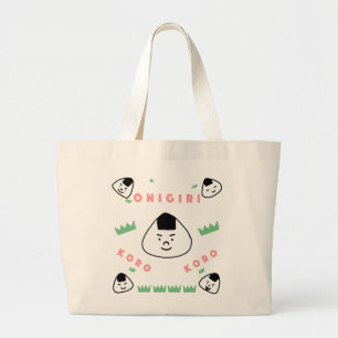 Bolsa Tote Grande Onigiri Koro Koro (as Bolas de Arroz Rolante)