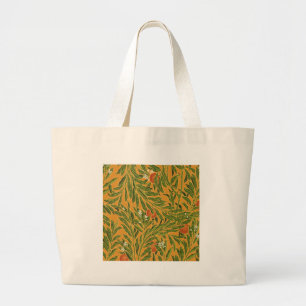 Bolsa Tote Grande Orange Tree Vintage Wallpaper Padrão Art Nouveau