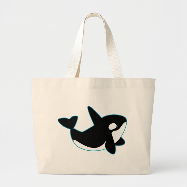 Bolsa Tote Grande Orca bonito (baleia de assassino) (Frente)