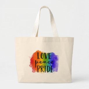 Bolsa Tote Grande Orgulho da Paz de Amor
