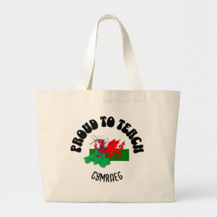 Bolsa Tote Grande ORGULHOSO EM ENSINAR O Professor de Língua Galesa