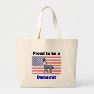 Bolsa Tote Grande Orgulhoso ser um saco de Democrata