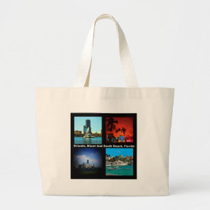 Bolsa Tote Grande Orlando, Miami, South Beach Collage