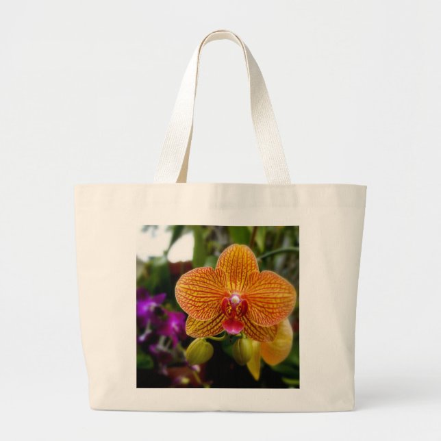 Bolsa Tote Grande Orquídea alaranjada (Frente)