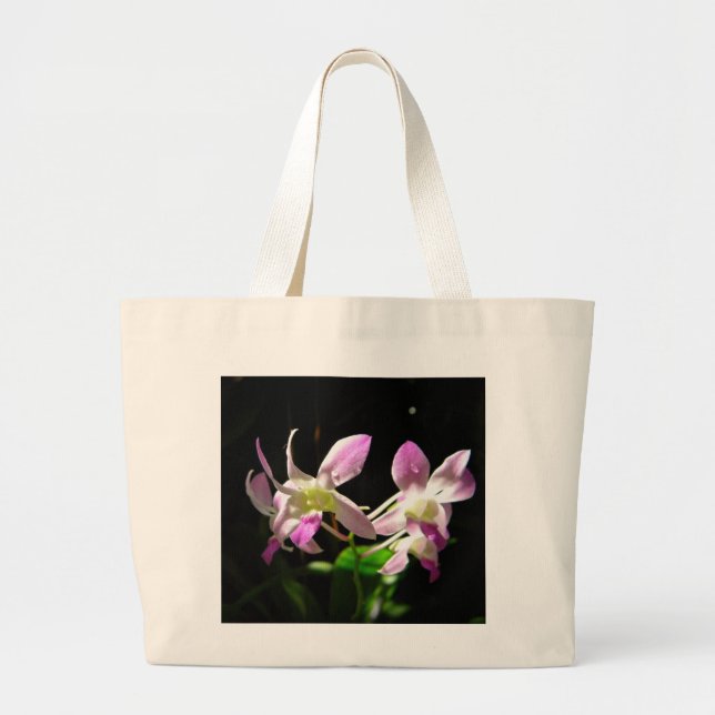 Bolsa Tote Grande Orquídeas Rosa (Frente)
