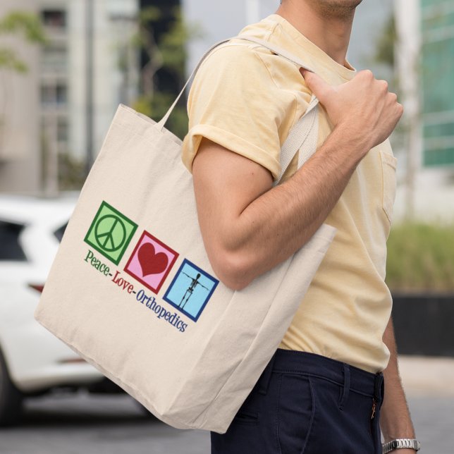 Bolsa Tote Grande Ortopedia do Amor pela Paz (Criador carregado)