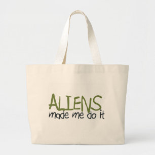 Bolsa Tote Grande Os aliens fizeram-me fazê-lo sacola