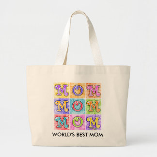 Bolsa Tote Grande Os bolsas do mantimento - pop art da MAMÃ