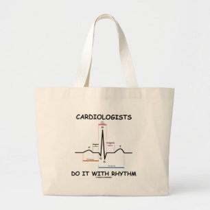 Bolsa Tote Grande Os cardiologistas fazem-no com ritmo (ECG/EKG)