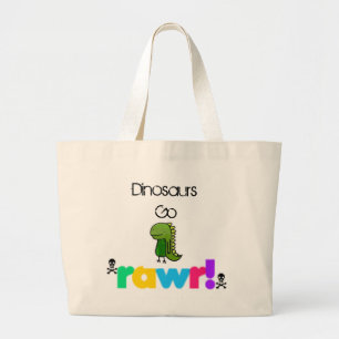 Bolsa Tote Grande Os dinossauros vão xD de Rawr