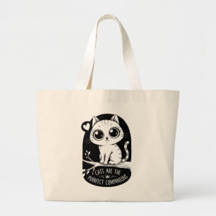 Bolsa Tote Grande Os Gatos São Os Companheiros Puros