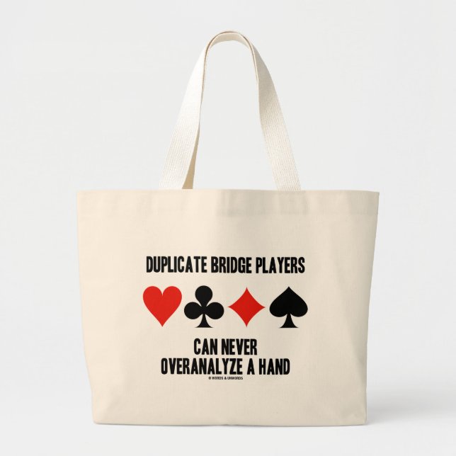 Bolsa Tote Grande Os jogadores de ponte duplicados podem nunca (Frente)
