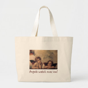 Bolsa Tote Grande Os JumboTote-Anjos olham sobre mim!