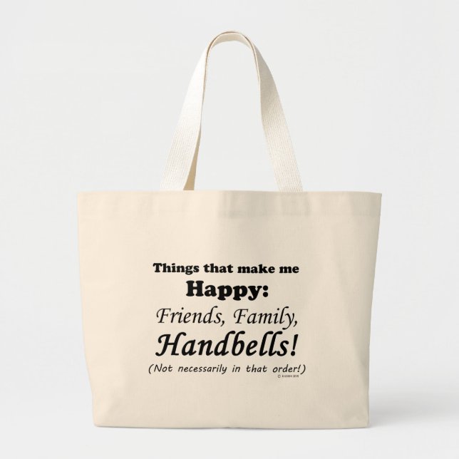 Bolsa Tote Grande Os lençóis me fazem feliz (Frente)