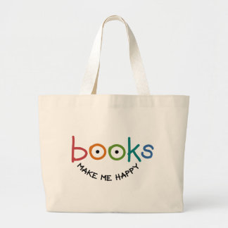 Bolsa Tote Grande Os livros fazem-me feliz
