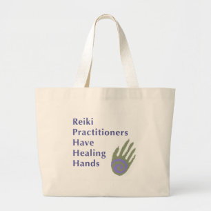 Bolsa Tote Grande Os médicos de Reiki têm as mãos curas