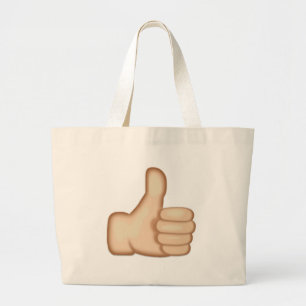 Bolsa Tote Grande Os polegares levantam o sinal Emoji