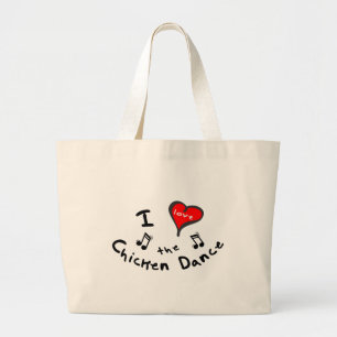 Bolsa Tote Grande os presentes da dança da galinha - coração de I