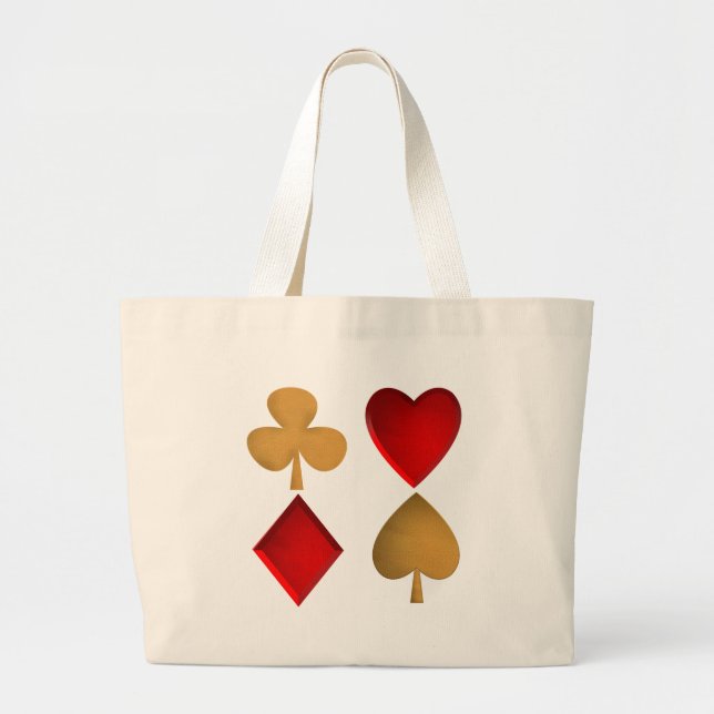 Bolsa Tote Grande Os quatro naipes (Frente)