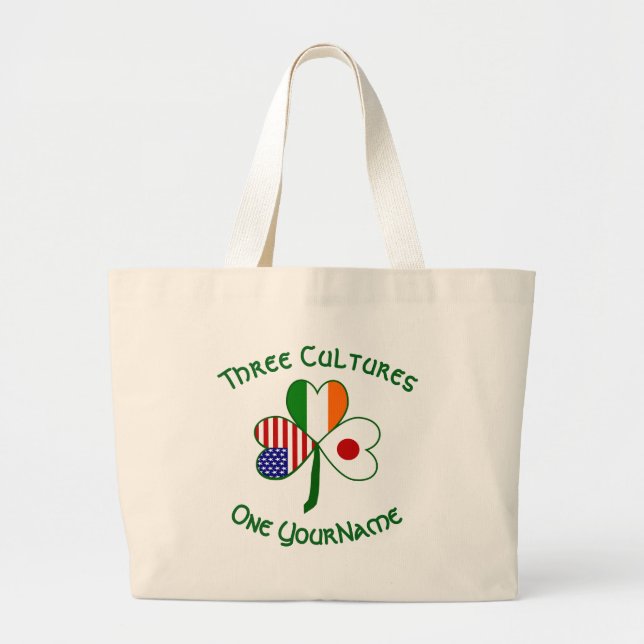 Bolsa Tote Grande Os Sinalizadores Irlandeses Japoneses Irlandeses C (Frente)