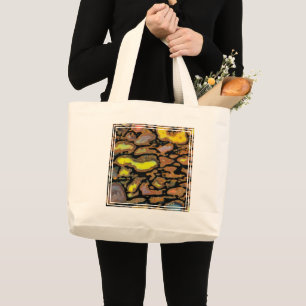 Bolsa Tote Grande Osso de Dinossauro Multicolorido