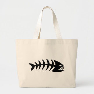 Bolsa Tote Grande Osso de peixes do Piranha
