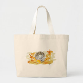 Bolsa Tote Grande Ouriço no Outono Folhas