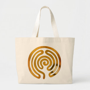 Bolsa Tote Grande ouro antigo labirinto