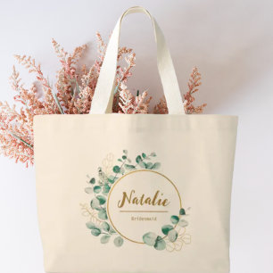 Bolsa Tote Grande Ouro de luxo elegante e festa de Bridal verde