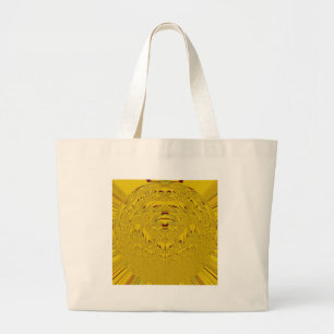 Bolsa Tote Grande Ouro do padrão da cabeça do leão