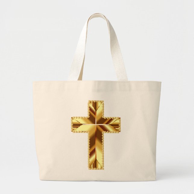 BOLSA TOTE GRANDE OURO HOLY CROSS (Frente)
