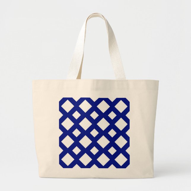 Bolsa Tote Grande Ouros brancos no Marinho (Frente)
