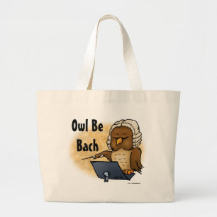 Bolsa Tote Grande Owl Be Bach Funny Owl Cartoon