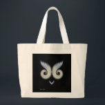 Bolsa Tote Grande Owly Whimsical Owl Face Tote<br><div class="desc">Fun and whimsical black and white owl's face tote bag.</div>