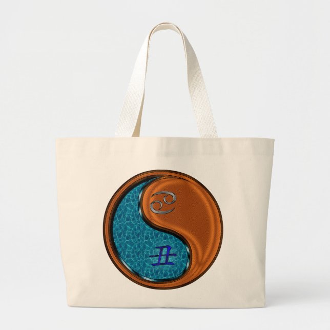 Bolsa Tote Grande Ox cancer e madeira (Frente)