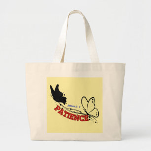 Bolsa Tote Grande Paciência ( James 5:7 ) ToteBag