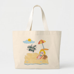 Bolsa Tote Grande Pacote de Clipart de Praia de Verão Fofo