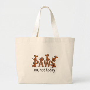 Bolsa Tote Grande Pacote de patas: Esquadrão de Cachorro Divertido -