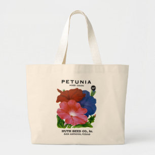 Bolsa Tote Grande Pacote de Semente de Petunia Vintage