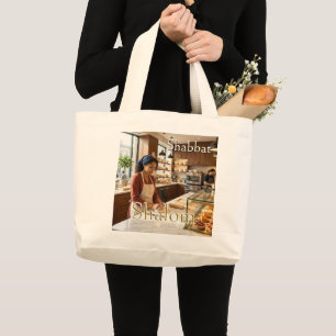 Bolsa Tote Grande Padaria, Shabat Shalom, Aquarela Caprichosa, Glam